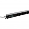Bara alimentare PDU 8 prize schuko cu intrerupator cu LED 1U 19 inch 16AMP