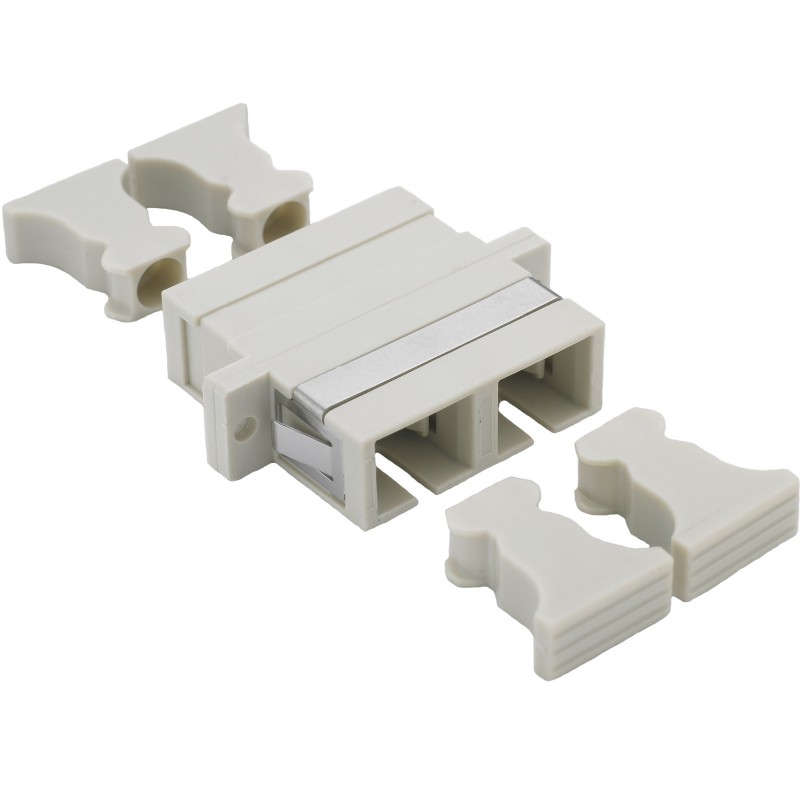 Adaptor fibra optica SC duplex multimode gri