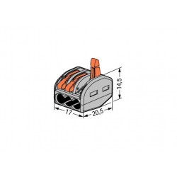 Classic Splicing Connector WAGO 222-413 for all conductor types maximum 4 mm² 3-conductor with levers