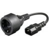 Cablu alimentare adaptor C14 tata intrare la Schuko mama iesire 10A 15cm negru