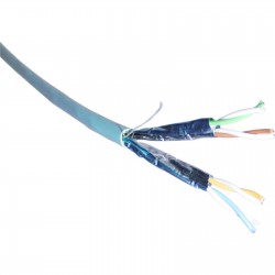 Cablu solid Cat 6A FTP LS0H Dca 500 MHz albastru AWG 23 (0.58mm) diametru exterior 6.7 mm