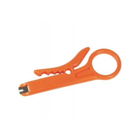 IDC punchdown tool with wire stripper plastic