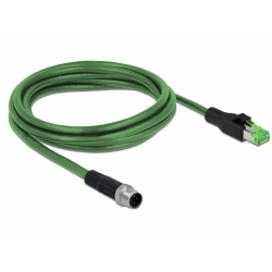 Patch cable industrial PROFINET SF/UTP RJ45 - M12 4 pin D-coded green DELOCK