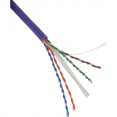 Cablu solid Cat 6 UTP LS0H Dca 250 MHz violet AWG 23 (0.58mm) diametru exterior 6.2 mm