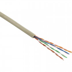 Cablu solid Cat 5E UTP PVC Eca 100 MHz gri AWG 24 (0.51mm) diametru exterior 5.2 mm