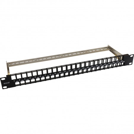 Patch panel 48 porturi RJ45 1U 19 inch negru neechipat
