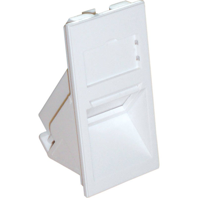 Face plate inclinat 45 grade 1 port RJ45 25x50mm cu capac de praf